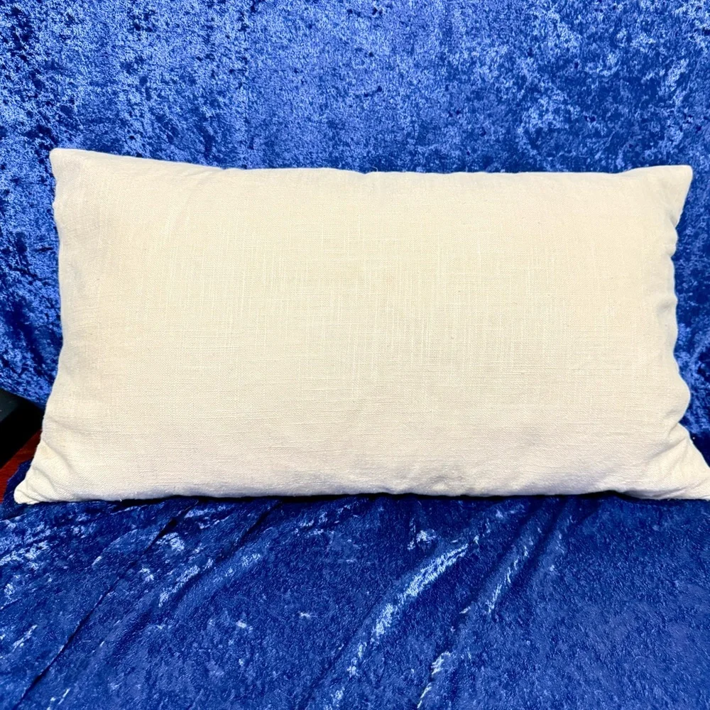 Seismic Pattern Sofa/Chair Lumbar Woven Pillow‎ in Peach, Teal, Silver, Cream
